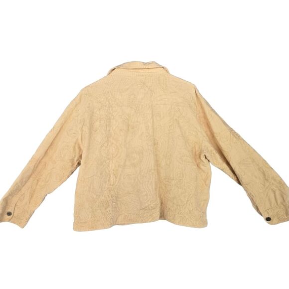 Chicos Embroidery Corduroy Jacket Size 3 Yellow - Picture 6 of 12
